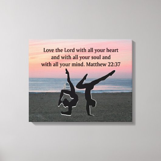 BIBLE QUOTE GYMNASTICS DESIGN CANVAS AFDRUK (Voorkant)