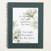 Bible Scripture Encouragement Quotes White Flower  Planner (Voorkant)
