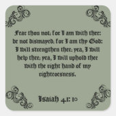BIBLE SCRIPTURE "FEAR THOU NOT" VIERKANTE STICKER (Voorkant)