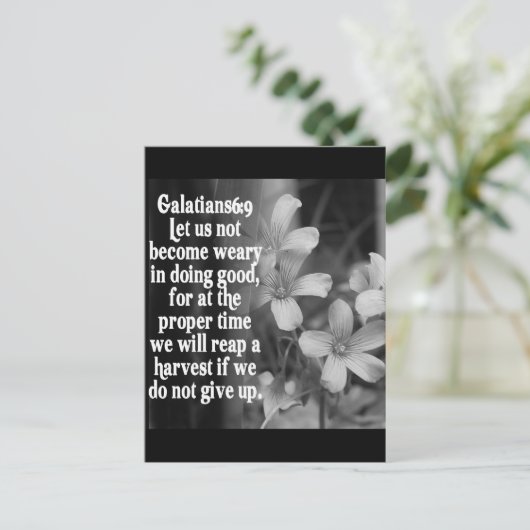 BIBLE SCRIPTURE GALATIANS 6:9 BRIEFKAART (Staand voorkant)