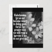 BIBLE SCRIPTURE GALATIANS 6:9 BRIEFKAART (Voorkant / Achterkant)