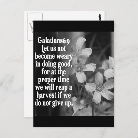 BIBLE SCRIPTURE GALATIANS 6:9 BRIEFKAART (Voorkant / Achterkant)