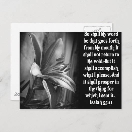 BIBLE SCRIPTURE ISAIAH 55:11 BRIEFKAART (Voorkant / Achterkant)