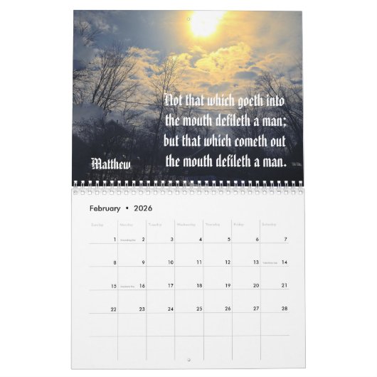 BIBLE SCRIPTURE-kalender Kalender (Feb 2026)