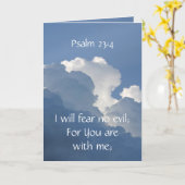 Bible Scripture Psalm 23:4 Fear No Evil... Kaart (Gele Bloem)