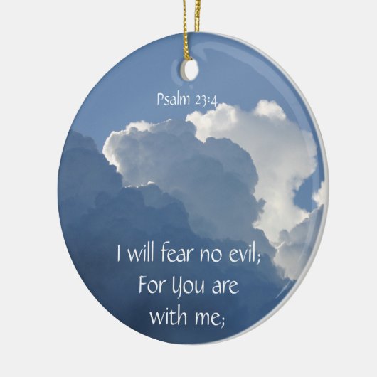 Bible Scripture Psalm 23:4 Fear No Evil... Keramisch Ornament (Links)