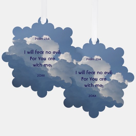 Bible Scripture Psalm 23:4 Fear No Evil... Ornament Kaart (Voorkant / Achterkant)