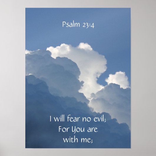 Bible Scripture Psalm 23:4 Fear No Evil... Poster (Voorkant)