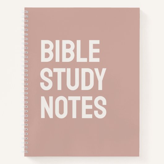 Bible Study Notes – Rose Taupe Spiral Notebook Notitieboek (Voorkant)