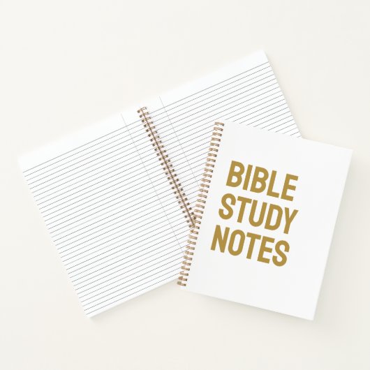 Bible Study Notes – White & Gold Spiral Notebook Notitieboek (Binnen)