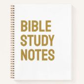 Bible Study Notes – White & Gold Spiral Notebook Notitieboek (Voorkant)