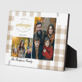 Bible Verse Beige Family Photo Collage Scripture Fotoplaat (Zijkant)