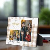 Bible Verse Beige Family Photo Collage Scripture Fotoplaat