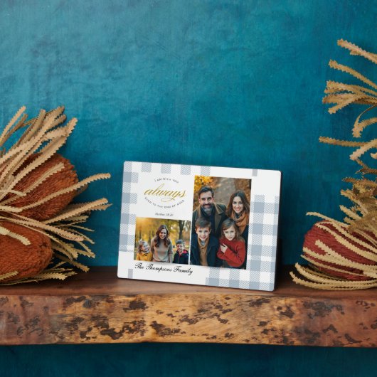 Bible Verse Blue Family Photo Collage Scripture Fotoplaat (Zijkant)