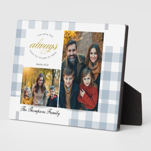 Bible Verse Blue Family Photo Collage Scripture Fotoplaat (Zijkant)