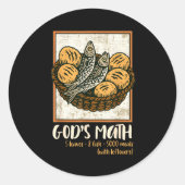 Bible Verse Christian Jesus Fishes &amp; Loaves Go Ronde Sticker (Voorkant)