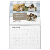 Bible Verse Dusty Blue Buffalo Plaid Family Photo Kalender (Jan 2026)