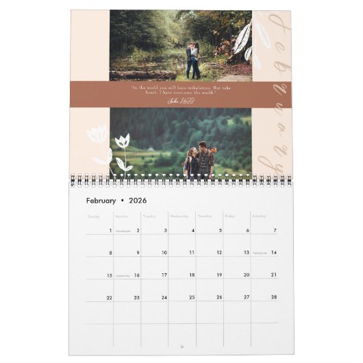 Bible Verse Elegant Natural Tones Photo Gallery Kalender (Feb 2026)
