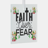 Bible Ver'se 'FAITH'' Reindeer Brown Glas Ornament (Voorkant Rechts)