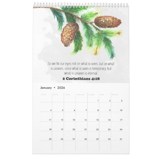 Bible Verse Floral Calendar 2026 Kalender (Jan 2026)