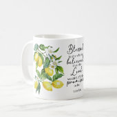 Bible Verse Floral Lemon Mug Koffiemok (Voorkant links)