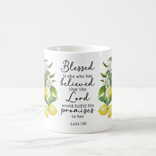 Bible Verse Floral Lemon Mug Koffiemok (Center)