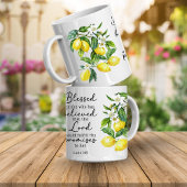 Bible Verse Floral Lemon Mug Koffiemok