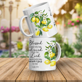 Bible Verse Floral Lemon Mug Koffiemok