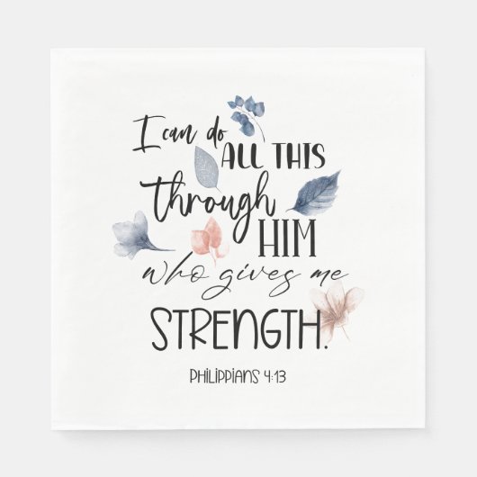Bible verse Floral  Servet (Voorkant)