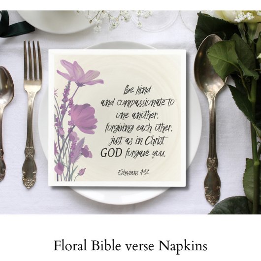 Bible verse Floral Servet