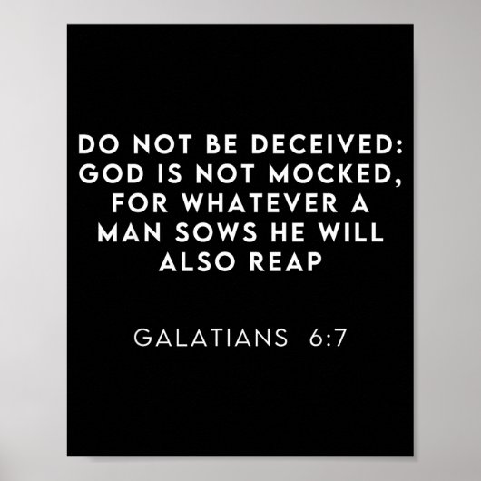 Bible Verse Galatian 6_7 Funny Meme Viral Christia Poster (Voorkant)