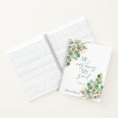 Bible Verse Green Gold Leaves  Notitieboek (Binnen)