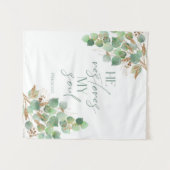 Bible Verse Greenery Hij herstelt mijn ziel Tapest Wandkleed (Voorkant (horizontaal))