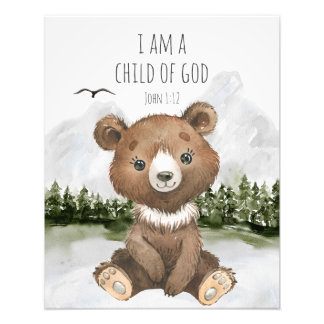 Bible Verse I am a Child of God John 1 Foto Afdruk