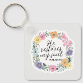 Bible Verse Keychain He Restores My Soul (Voorkant)