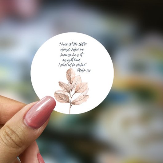 Bible Verse Lord Leafy Ronde Sticker