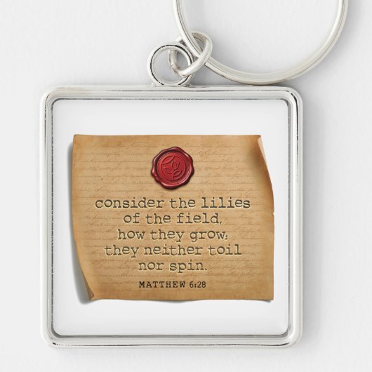 BIBLE VERSE - Matthew 6:28 - Keychain (Voorkant)