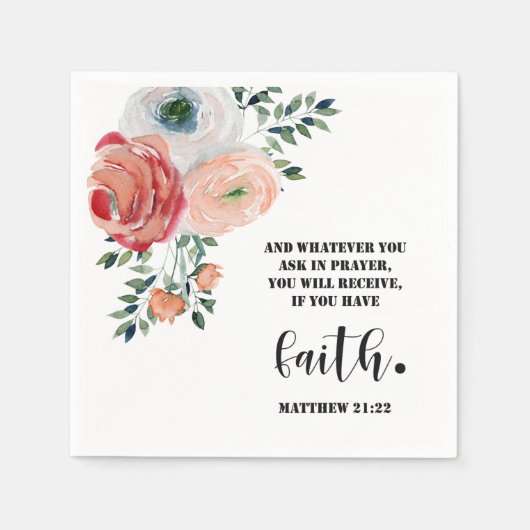 Bible verse Matthew Floral  Square  Servet (Voorkant)