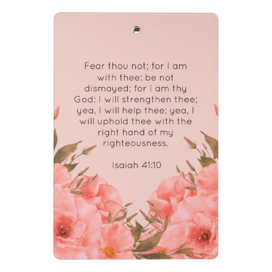 Bible Verse Mini Clipboard | Pink Floral Design Klembord (Achterkant)
