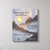 Bible Verse Mountain Sun Bokeh Canvas Afdruk (Voorkant)