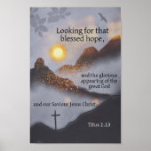 Bible Verse Mountain Sunset Poster (Voorkant)