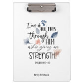 Bible Verse Philippians Floral Klembord (Voorkant)
