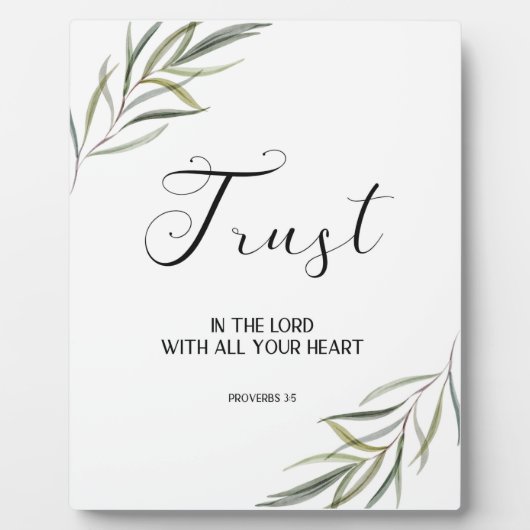 Bible verse Proverbs leaves scripture  Plaque Fotoplaat (Voorkant)