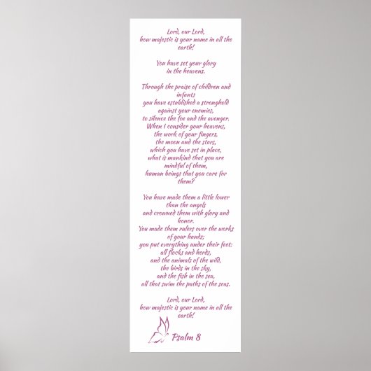 Bible Verse Psalm 8 Glory in the Heavens Poster (Voorkant)