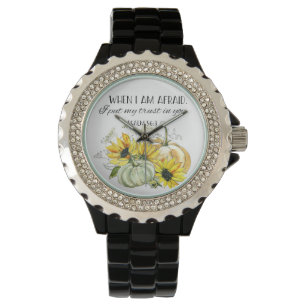 Bible Verse Psalm Sunflower Watch Horloge