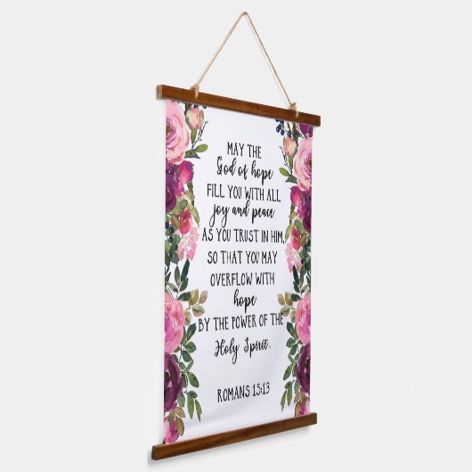 Bible verse Purple Plum Floral Wall Hangend Wandkleed (Gebogen)
