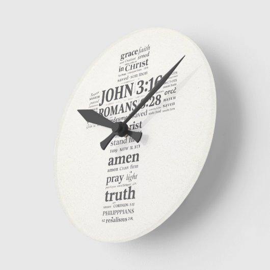 Bible Verse Reference Cross Wall Art Ronde Klok (Hoek)