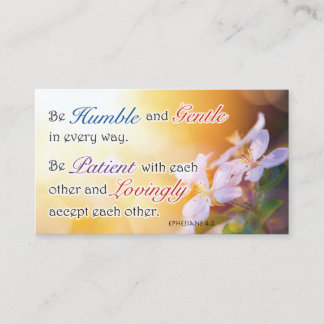 Bible Verse, Religious Motivational, Be Humble Contactkaartje
