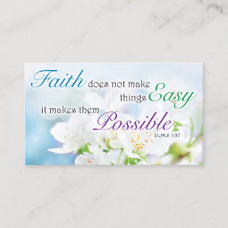 Bible Verse, Religious Motivational Faith Card Contactkaartje