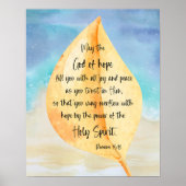 Bible verse Romans Yellow Blue Poster (Voorkant)
